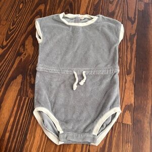 Quincy Mae Blue Terry Romper Sz 2-3y